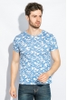 Футболка мужская летний принт 174F001-1 бело-синий Футболка мужская летний принт 174F001-1 бело-синий