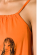 Майка женская на бретелях 108P006 с принтом оранжевый
