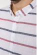 Рубашка мужская в полоску 511F003 бело-бордовый