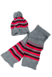 Комплект детский шапка и шарф в полоску 65P15-013 junior серо-коралловый