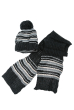 Комплект детский шапка и шарф в полоску 65P15-013 junior грифельно-серый