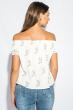 Блуза женская с резинкой на плечах 266F011-1 молочный