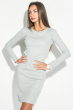 Платье женское длинное, ткань в рубчик 388F003 светло-серый