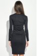 Платье женское длинное, ткань в рубчик 388F003 чернильный