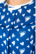Блузка женская легкая 64PD170 сине-белый / сердце