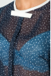 Блузка женская легкая 64PD170 темно-синий / горошек