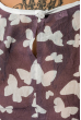 Блузка женская легкая 64PD170 коричнево-белый , бабочки