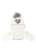 Комплект деткий (для девочки) шапка, шарф и перчатки с декором «Сердце» 65PG5117 junior молочный