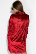 Платье женское с воротником из велюра 121P023 бордовый