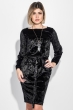 Платье женское велюровое, с аксессуаром 70PD5015 черный