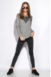 Свитшот женский 120PDNK0105 серый меланж