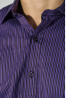 Рубашка мужская контрастная полоска 50PD0031 черно-сиреневый