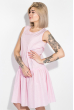 Платье (батал) свободного покроя, с завязками на бедрах 72P183 бело-розовый