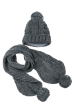 Комплект детский шапка и шарф в пыльном оттенке 65P13-002 junior серый меланж