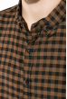 Рубашка мужская в клетку 511F003-2 коричнево-черный