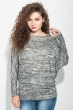 Джемпер женский реглан 64PD159 черно-серый меланж