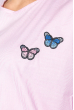 Блузка женская круглый вырез 64PD286-3 бело-розовый , полоска