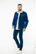 Стильная утепленная джинсовая куртка 158P2140-2 синий