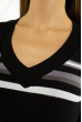 Пуловер женский с V-образным вырезом 618F151 черно-белый