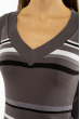 Пуловер женский с V-образным вырезом 618F151 грифельный