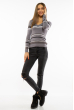 Пуловер женский с V-образным вырезом 618F151 серый