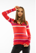 Пуловер женский с V-образным вырезом 618F151 кораллово-фиолетовый