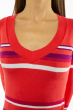 Пуловер женский с V-образным вырезом 618F151 кораллово-фиолетовый
