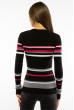 Пуловер женский с V-образным вырезом 618F151 черно-малиновый