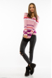 Пуловер женский с V-образным вырезом 618F151 розовый