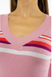 Пуловер женский с V-образным вырезом 618F151 розовый
