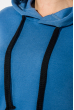 Платье-батник женское с капюшоном, на флисе 69PD1044 синий джинс