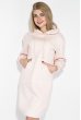 Платье-батник женское с капюшоном, на флисе 69PD1044 розовый меланж