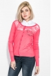 Кофта женская на пуговицах с кружевом  81PD345 коралловый