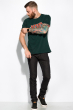 Хлопковая мужская футболка 134P015 темно-зеленый