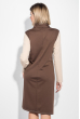 Платье женское (батал) шахматное, воротник хомут 74PD328 коричнево-бежевый