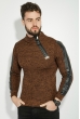 Свитер мужской с косой змейкой 48P3292 коричнево-терракотовый