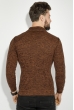 Свитер мужской с косой змейкой 48P3292 коричнево-терракотовый