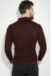 Свитер мужской с косой змейкой 48P3292 черно-бордовый