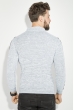 Свитер мужской с косой змейкой 48P3292 бело-серый