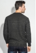 Свитер мужской в фактурную полоску 498F002 темно-серый