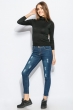 Джинсы женские укороченные с потертостями 915K002 синий