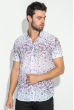 Рубашка мужская с цветочным орнаментом 50P8539 молочно-сиреневый