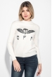 Свитшот женский с контрастным принтом 222V001-3 молочный