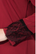 Платье женское (батал) элементом декора на рукаве и груди 74PD339 бордо
