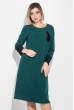 Платье женское (батал) элементом декора на рукаве и груди 74PD339 бутылочный