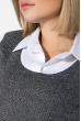 Рубашка женская, обманка, классическая 64PD346 серо-белый , точка