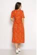 Платье с разрезом цветочный принт 632F017-2 кирпичный