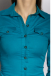 Рубашка женская с длинным рукавом 118P082 бирюзовый