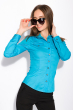 Рубашка женская с длинным рукавом 118P082 голубой