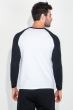 Пуловер мужской  двухцветный,  рукав реглан 895K003 бело-черный